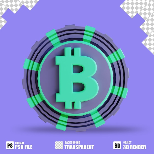 3D illustration Bitcoin 7 suitable for cryptocurrency
