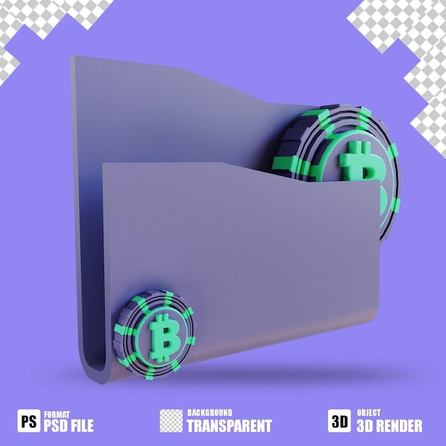 3d illustration bitcoin folder 2 suitable for cryptocurrency