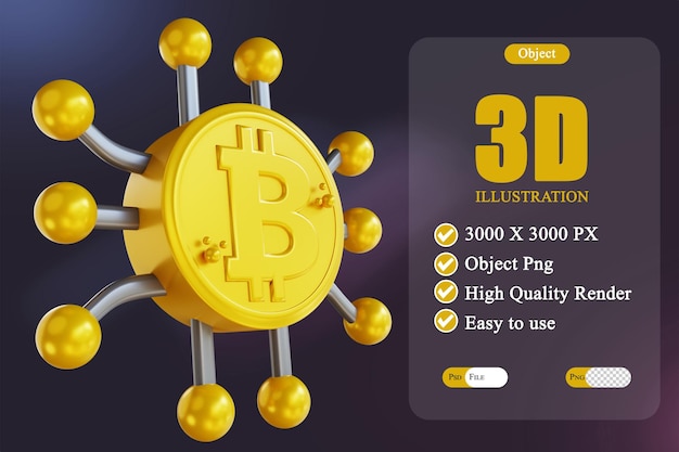 PSD 3d illustration bitcoin servers 2