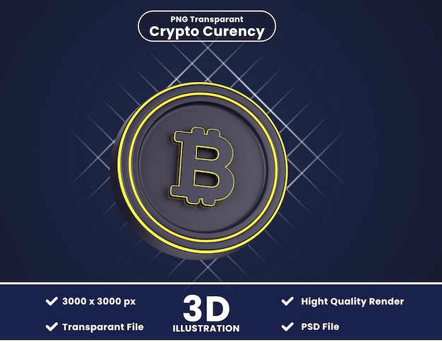 3d illustration of Bitcoin