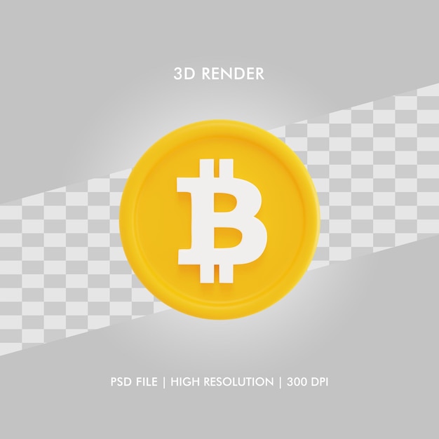 3d illustration bitcoin