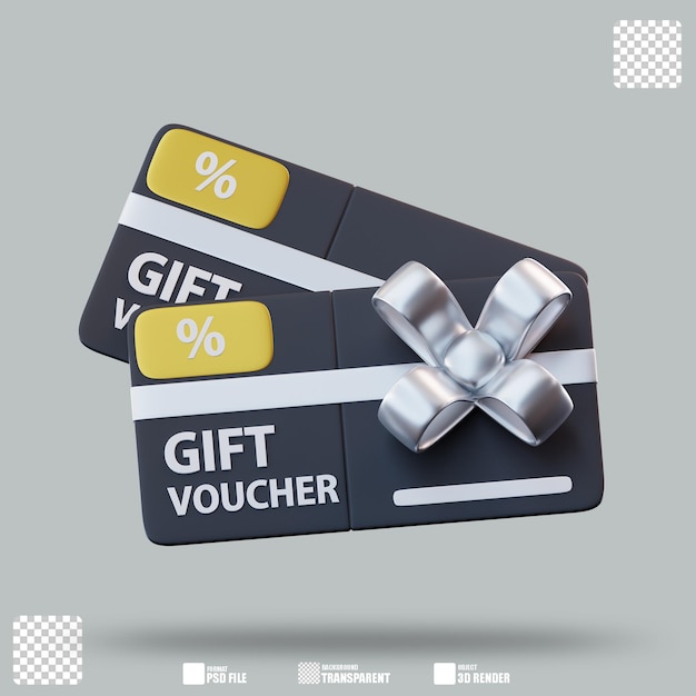 3d illustration black friday gift voucher 2