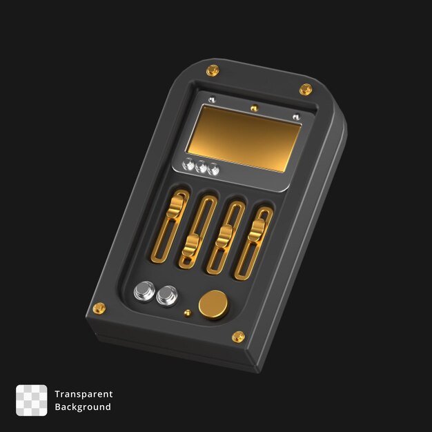 3d illustration of a black and gold equalizer