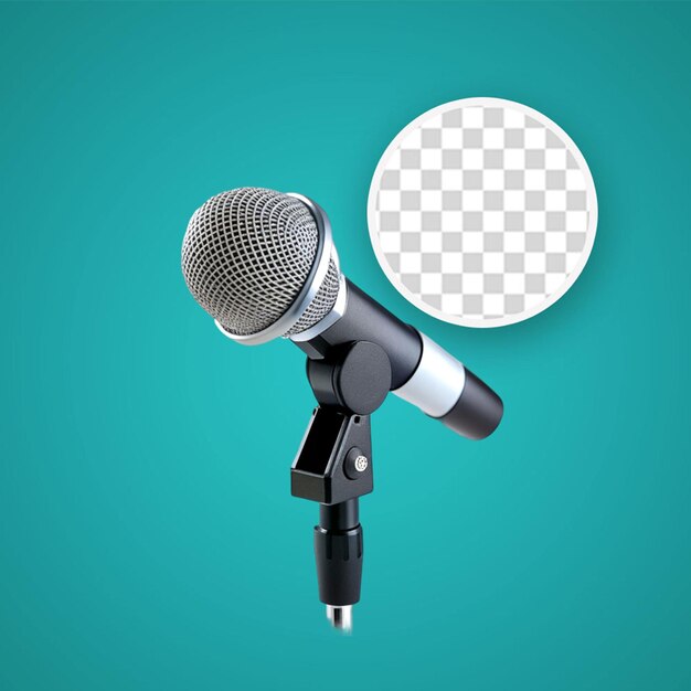 PSD 3d illustration black microphone clipping path