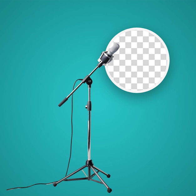 PSD 3d illustration black microphone clipping path