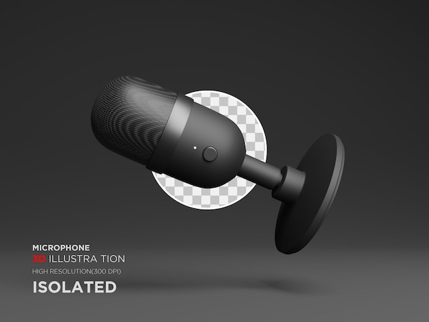 3D illustration of black microphone