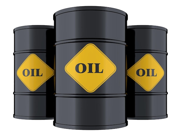 3d illustration of black oil barrel isolated on transparent background