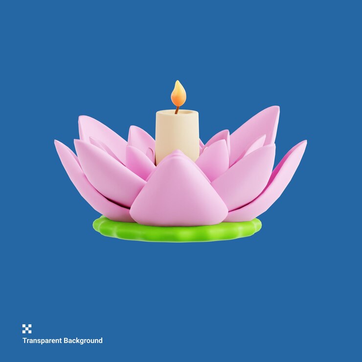 PSD 3d 插圖的開花的迪瓦利蓮花