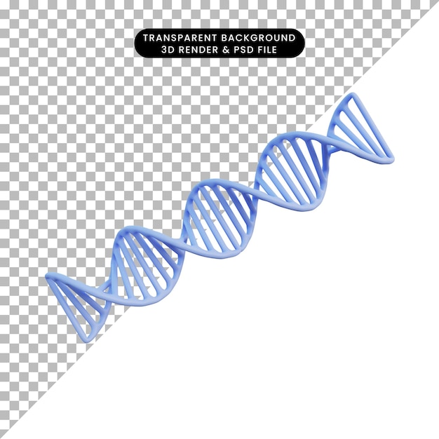 PSD 3d illustration blue dna ilustration