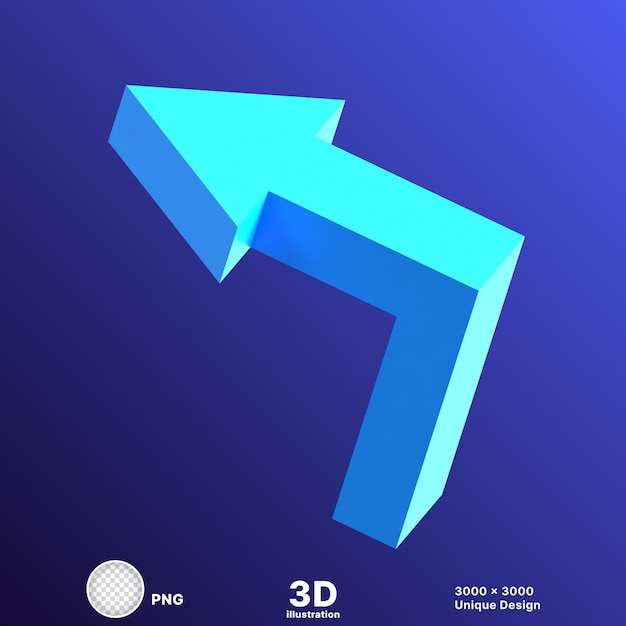 파란색 도로 표지판의 3D 일러스트레이션, 투명한 배경의 신호등 표시판의 디지털 화살표