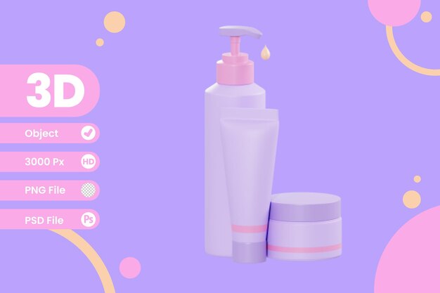 3d illustration body care object