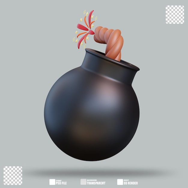 PSD 3d-иллюстрация бомба 2