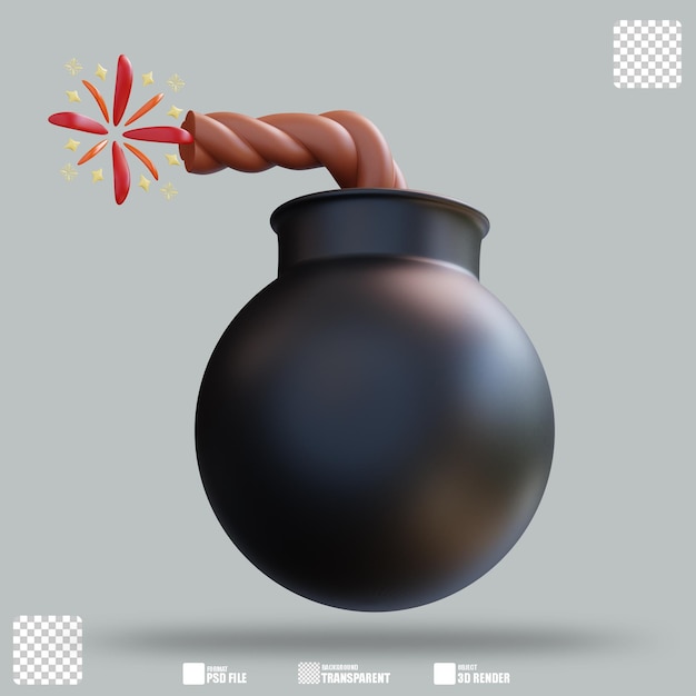 PSD 3d illustration bomb 3