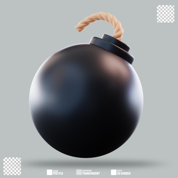3D Illustration Bomb 3