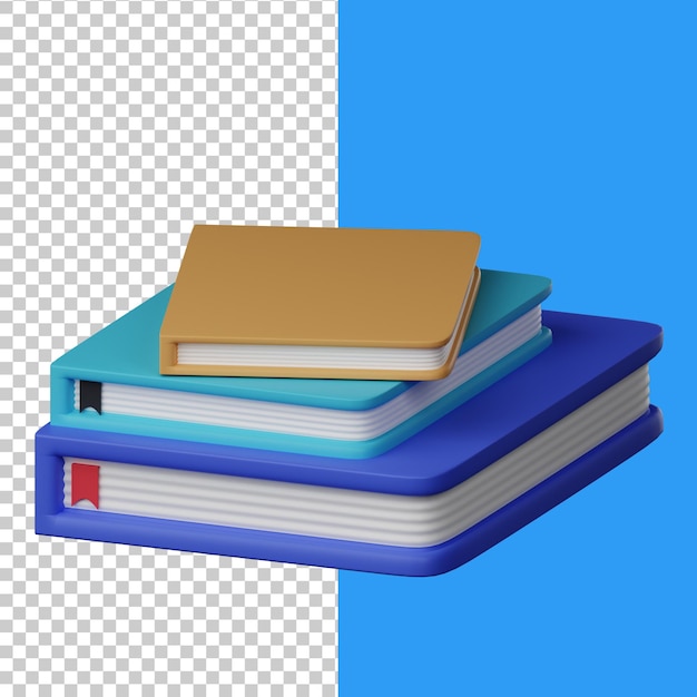 3D Illustration Book Isolated on the Transparent Background