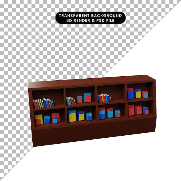 本棚の3Dイラスト