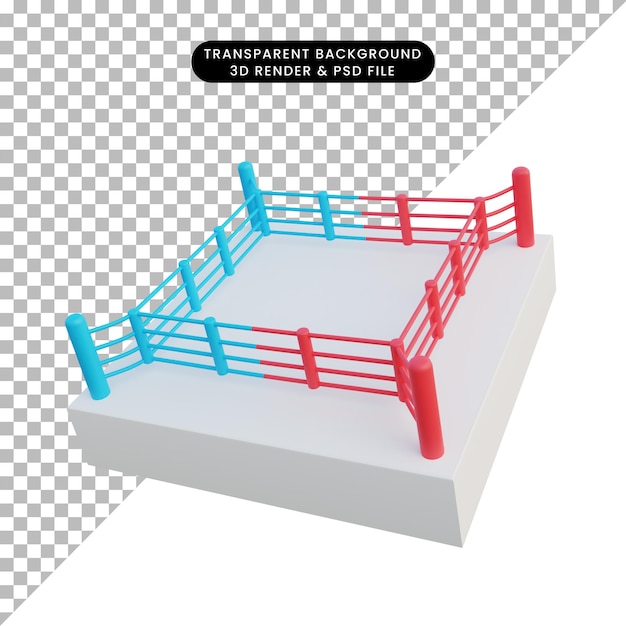 3d illustration boxing arena