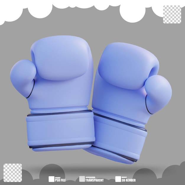 PSD 3d illustrazione dei guantoni da boxe 2