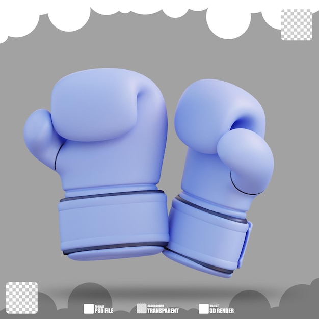 PSD 3d illustrazione dei guantoni da boxe 2