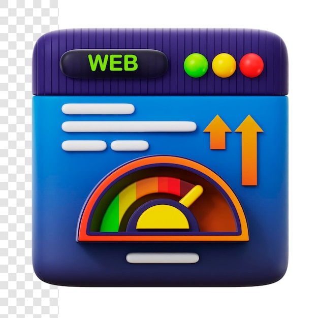 PSD illustrazione 3d velocità del browser