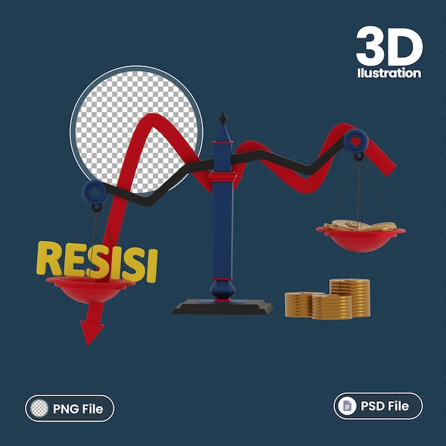 PSD 3d illustration business balance of justice icon