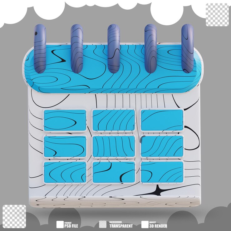 PSD 3d illustration business calendar 4