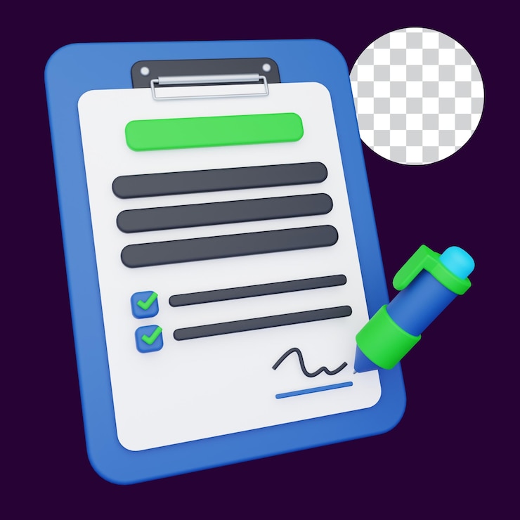 PSD 3d illustration of business contract