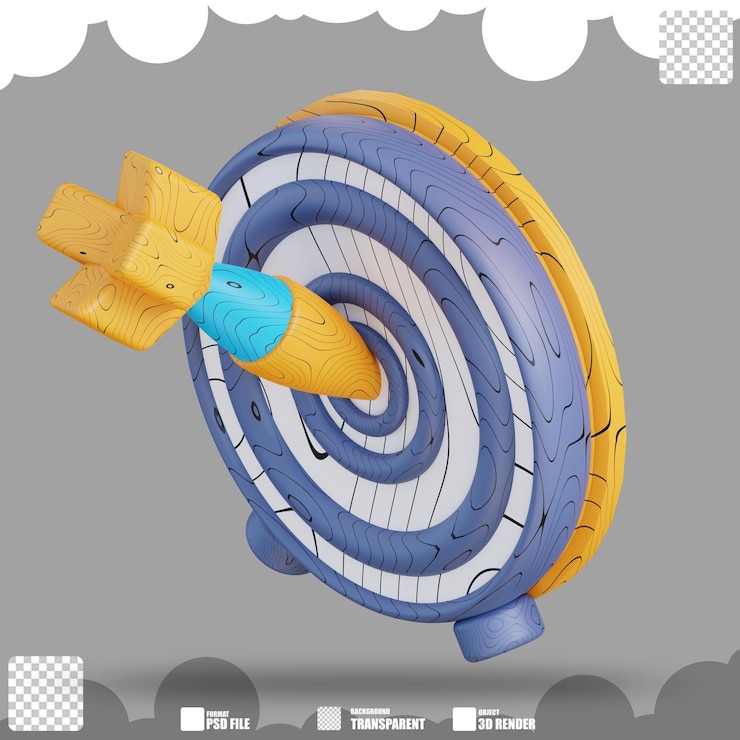 PSD 3d illustration business goal 2