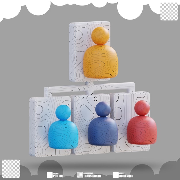 3d illustration of business hierarchy 2