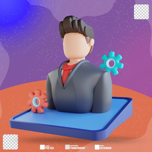 PSD 3d illustration business manager 2