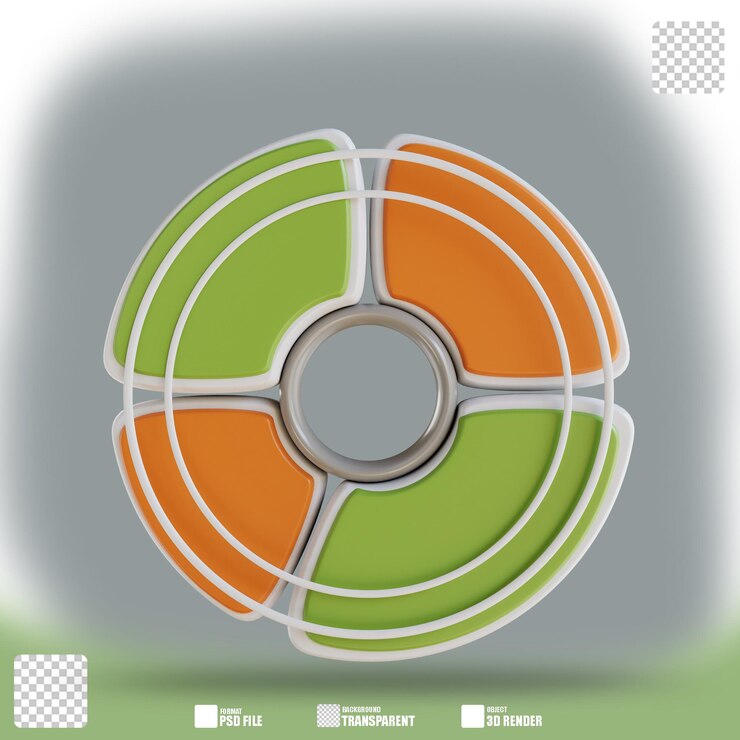 PSD 3d illustration business pie chart