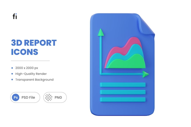 PSD 3d illustration business report table