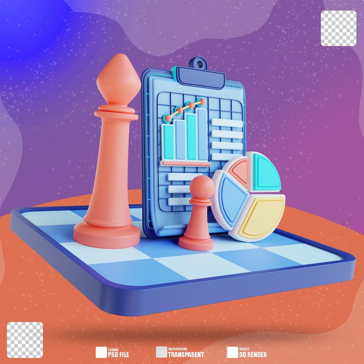 PSD анализ бизнес-стратегии 3d иллюстрации 3