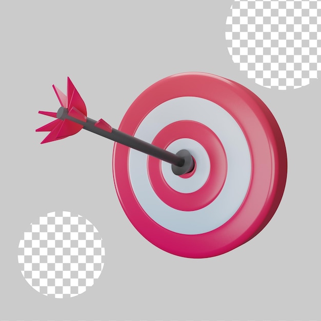 3d illustration. Business strategy success target goals