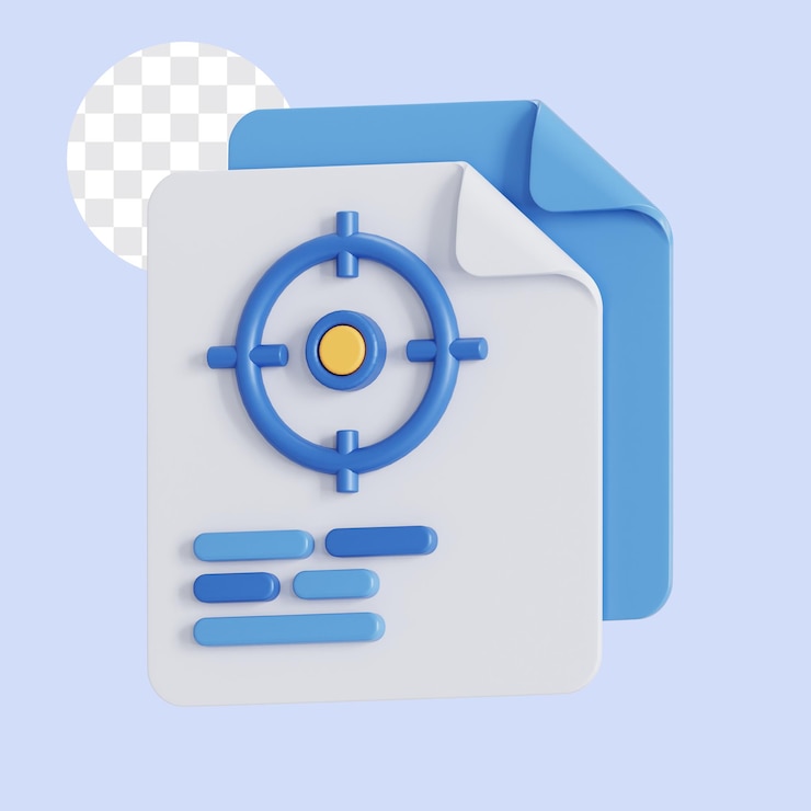 PSD 3d illustration of business target