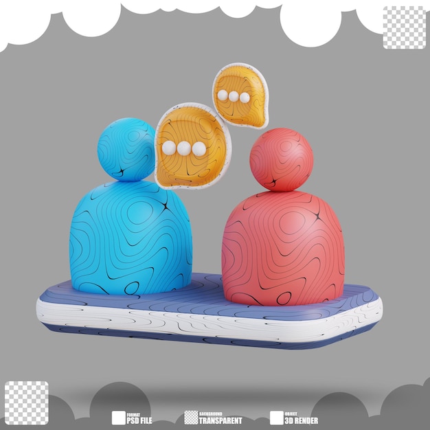 3Dイラストビジネスチームコミュニケーション3
