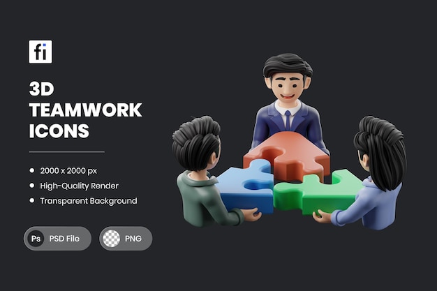 3D-иллюстрация Бизнес Командная работа Сотрудничество
