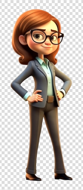 PSD 3d illustration of business woman character