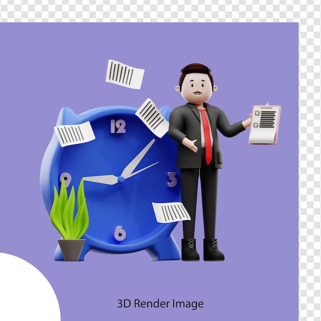 PSD 3d illustration businessman making plans