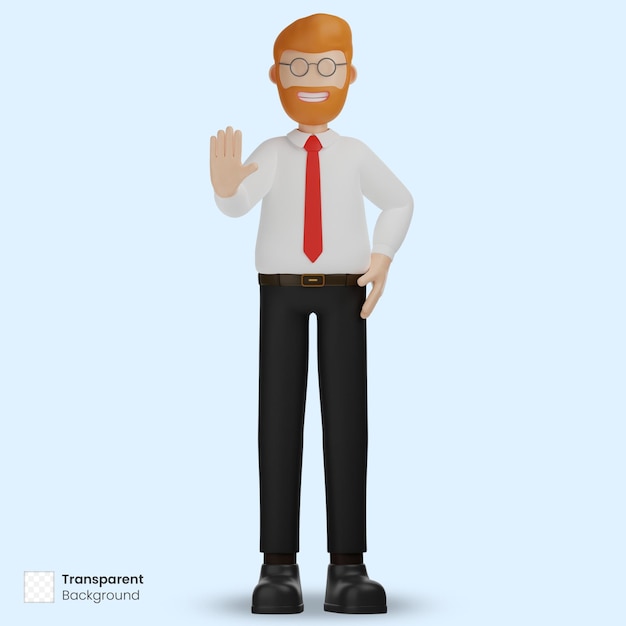 3d illustration businessman stop gesture