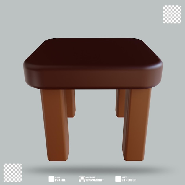 3d illustration cafe table