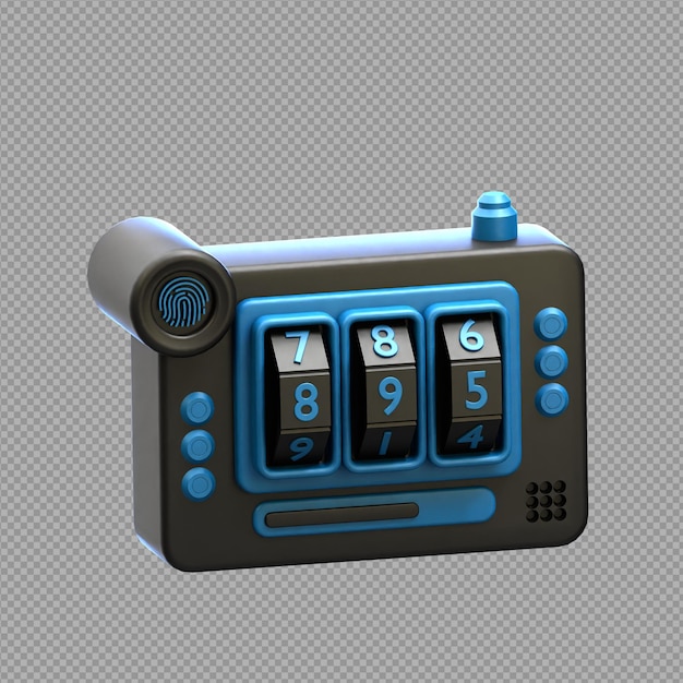 PSD 3d illustration of a calendar alarm equipment used in vintage