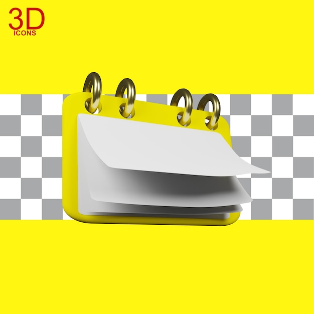 3d illustration calendar icon rendering