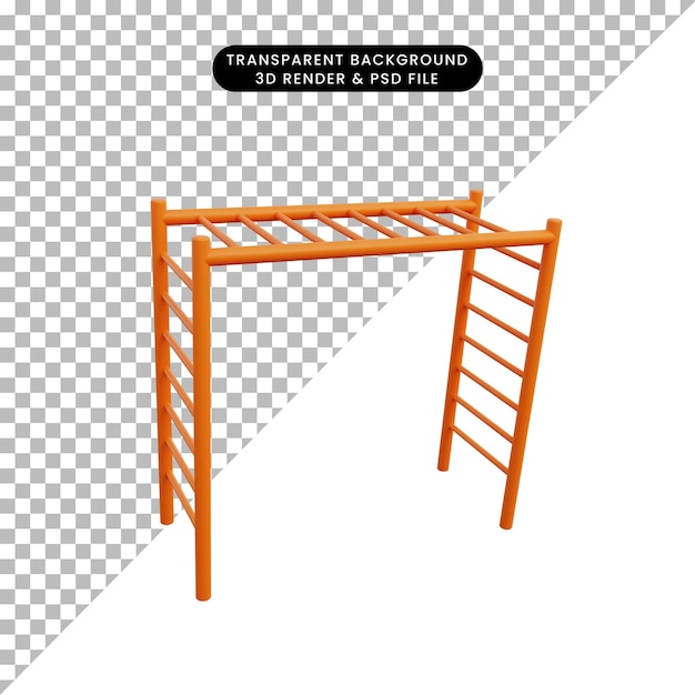 PSD 3d illustration calisthenic equipment