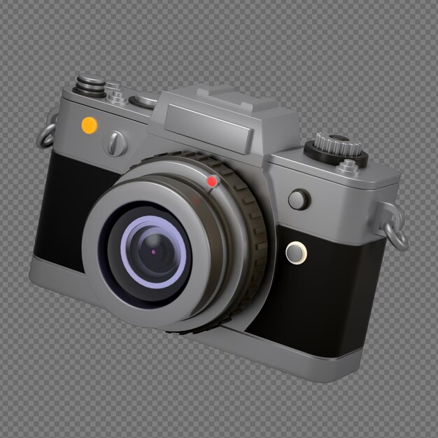 3d illustration of camera with transparent background