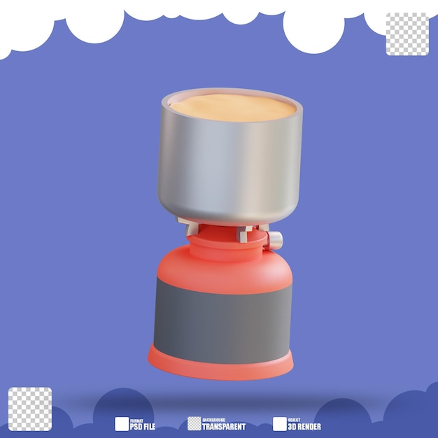 3d illustration of camping stove 2