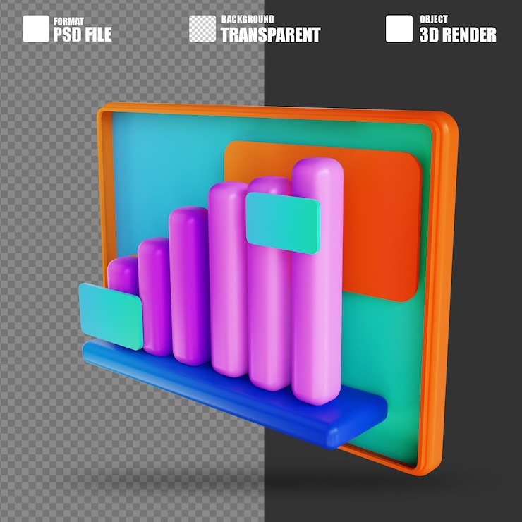 PSD 3d 그림 캔들 차트