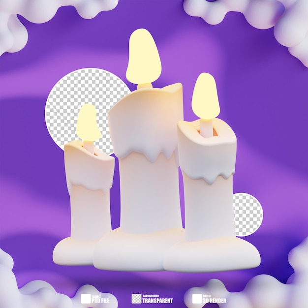 PSD 3d illustration of candle