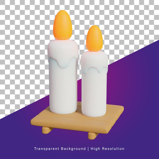 3d illustration of candle