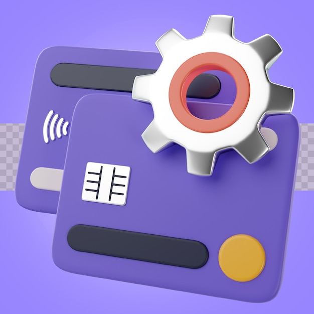 3d illustration card transaction process